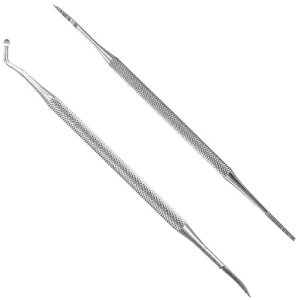 爪垢取り巻き爪やすり巻き爪専用ゾンデステンレス製防錆に強くて滑り止めて消毒が簡単です甘皮カッター巻き爪/厚い爪/足爪ケアネイルケアカーブストレートダブルヘッド爪やすり2点セ…