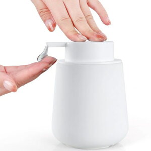 Umlacaソープディスペンサーセラミックおしゃれキッチンディスペンサー陶器台所洗剤ボトルハンドソープ容器液体ポンプ手動広口小型キッチン洗面所などに適用(ホワイト液体タイプ)