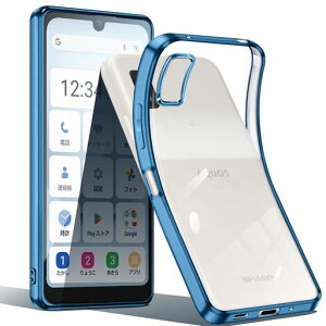 AQUOSwish3ケースクリア透明アクオスwish3SH-53DA302SHカバースマホケース耐衝撃TPU薄型軽量ソフトケース人気保護カバー(ブルー)