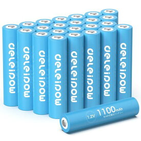 DELEIPOW 単4電池 充電式電池 充電式ニッケル水素電池 単4形24個セット 大容量1100MAH 约1200回循環使用可能 環境保護 電池収納 自然放電抑制