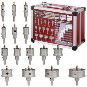 VearterTCTHoleSawKit15PCS16-75mmCarbideHoleSawSetCarbideBitswithPilotDrillforStainlessSteelHard