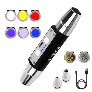 YZYOE6つのLED充電可能宝石懐中電灯玉鑑定ランプ、超明るいジュエリーダイヤモンドサーチライト。白色光にイエローライトに赤色光にブルーライトにブラックライト395nmブラックライト365n…