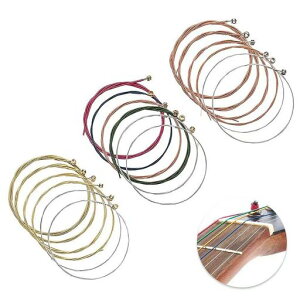 Liroyalギターの交換用弦3セット18本入りバラード代替スチール弦フォークギター対応スチールコア銅合金製楽器アクセサリーアコースティックギター弦