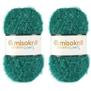 MisoknitPastelScrubbyYarnfordishclothsCrocheting2SkeinsPolyester100%2.8oz(80g)Each196YardsperSkein(SeaGreen)