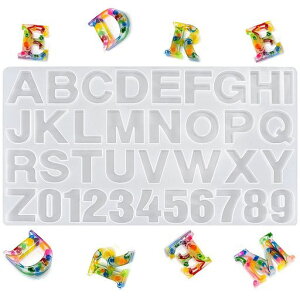 LIANHATAアルファベットレジン型1個セットシリコンモールドUVレジンDIY手作りピアスイヤリングネックレスペンダントキーホルダー装飾アクセサリー小さい抜き型再利用可能(E)