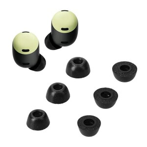 kwmobile6xイヤーチップGooglePixelBudsPro対応イヤーピース-交換用パッドS/M/Lサイズ黒色マット