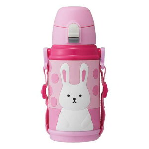 ドウシシャ(Doshisha)マグボトルピンク約φ101xH201mm(コップ時)2WAY3Dこども水筒600mlウサギDBKS6003US