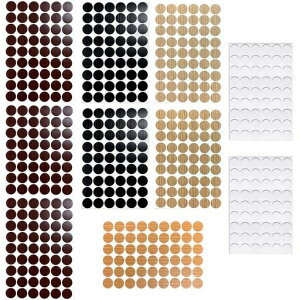 540枚ネジ穴ステッカービス隠し家具カバーキャップシール粘着性木目ねじステッカー丸型木の質感木製品・建具・柱・壁の装?簡単補修スクリューカバースクラッチを隠す防水5色