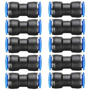 myoseyaエアホース用ワンタッチ管継手ユニオンストレートクイック継手プラスチック製エアーコネクターアダプター直8MM/10個