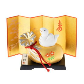 瀬戸陶芸社2025年干支置物置き物コンパクト巳蛇へび正月飾り開運宝袋乗り福巳昭峰窯S07