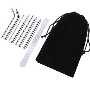 8本パラコードニードルステンレススチールパラコード針手縫い針シャフト編み物ブレスレット用クラフト用品巾着袋付き