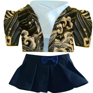 YUYAKESHI人形綿人形の服人形服着替え和服20cmぬいぐるみ用かわいいシャツアクセサリー上着ぬいぐるみアパレル部品(ブラック・男15CM)