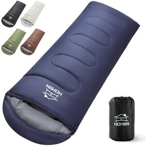 寝袋シュラフ冬用夏用封筒型Homiin軽量オールシーズン枕付きコンパクト1Kg1.4Kg1.8Kg保温耐寒防水快適温度-5°C-25°Cキャンプ車中泊来客用防災用避難用アウトドア登山簡単収納丸洗い可能
