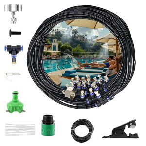 Autlink噴霧ノズル灌漑システム自動散水セット散水ノズル散水用具20m自動散水冷却スプレー屋外冷却ミストシステムミストノズルドリップ節水スプリンクラー自動散水用具散水用植物点滴…