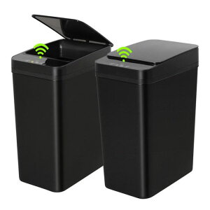 スリムゴミ箱自動開閉15L自動ゴミ箱電池式蓋付きダストボックス幅18.3x奥行26.8x高さ36cmゴミ箱おしゃれ袋が見えないセンサー付きごみ箱開けっぱなし可能薄型生活防水省スペースリビング…