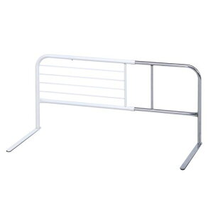 不二貿易ベッドガード転落防止布団ずれ防止幅95~120x奥行40x高さ45cmホワイトハイタイプ幅調整可能伸縮式ベッドフェンス大人完成品15564