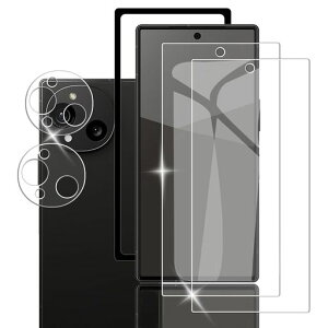 Briacicell対応【指紋認証対応2+2枚セット】AQUOSR10用のガラスフィルム(2枚)+AquosR10/SH-51用のFカメラフィルム(2枚)【ガイド枠付き日本旭硝子製9H強度】アクオスR10フイルム強化ガラス