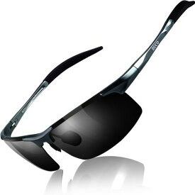 [DUCO] サングラス メンズ 偏光 スポーツサングラス UV400 へんこう さんぐらす ブラック AL-MG合金 超軽量 SUNGLASSES FOR MEN 運転/自転車/釣り/ランニング/ゴルフ用 8177