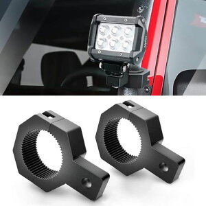SAMMAM取り付けブラケットパイプ挟み込み型20mm-50mm対応ルーフキャリアステンレス頑丈穴をあけ不要金具アルミ取付簡単投光器前照灯作業灯フォウグランプサーチライトワークライト用ステ…