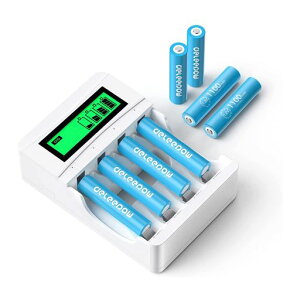 Deleipow単四電池充電器セット大容量単4充電池1100mAhニッケル水素電池自然放電抑制環境保護?1200回循環使用可能KTVマイク/カメラ