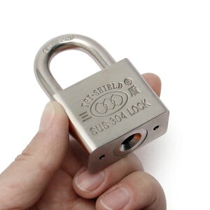 Aicosineg南京錠鍵式304ステンレス製屋外耐久性耐食性防水鍵穴防犯キーロックセキュリティロックシルバー幅30x奥行16x高さ54mm鍵4本付