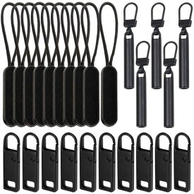 ESJNNKファスナー引き手25個セットチャック取っ手ナイロンコードジッパータブジッパープル修理キットプルタブ交換用手作り衣類カバン財布手芸DIY金属製チャーム