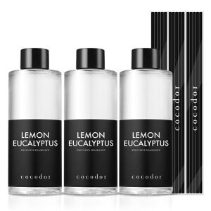 COCODORReedDiffuserOilRefill/LemonEucalyptus/6.7oz(200ml)/3Pack/AromaTherapyHomeFragranceScentedOilsforBathroom