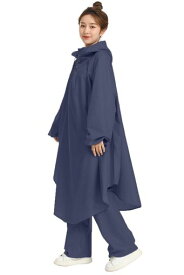 [BUQIREN]レインコート自転車レインポンチョ通学レディースメンズ大きめロングリュック透明バイザー防水雨具雨カッパキャンプ携帯通勤通学ママ保育園の送迎袖ありバイクポンチョシンプ…