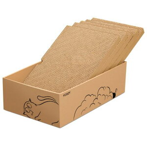 Ycozy猫爪研ぎ段ボール5枚入りダンボール箱に猫爪とぎ両面使える猫爪とぎ猫ベッド猫つめとぎ猫ソファー掃除楽室内猫/子猫専用