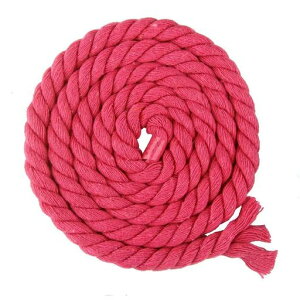 カラー綿ロープ直径8mm/10mm/12mm/20mm綿ロープ3ツ打10M/20M柔らか太い手芸用天然コットン手作りインテリア飾りDIY(バラ色10mm/10M)