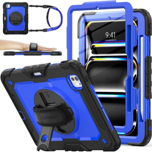 SEYMACstock2025�N/2024�N11�C���`iPadPro(M5/M4)�ϏՌ��P�[�X�ی�t�B�����t���y�����[360°��]�X�^���h�n���h�X�g���b�v�V�����_�[�X�g���b�v�S�ʕی�J�o�[iPadPro11