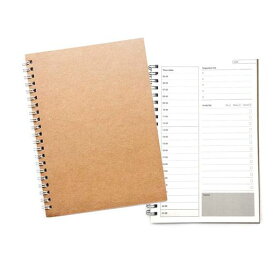 YFFSFDCToDoリスト時間管理ノート仕事メモ帳学用品など様々な用途に使える1日1冊の手帳ノートB6サイズクラフト厚紙表紙リング式表紙無地人気商品