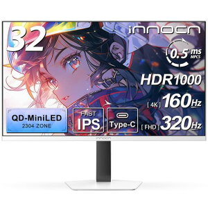 INNOCNMiniLED4k���j�^�[32�C���`�Q�[�~���O���j�^�[4K@160Hz/�t��HD@320Hz�؂�ւ��f���A�����j�^�[�z���C�g0.5msMPCS�����L�F�斳�P�_�Ή�(QD�ʎq�h�b�g/HDR1000/HDMI