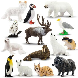 TOYMANY14PCSミニ動物フィギュア北極動物フィギュアセット北極圏リアルな動物模型ミニモデル人気動物おもちゃ玩具誕生日プレゼント飾り物クリスマス新年コレクション6歳以上