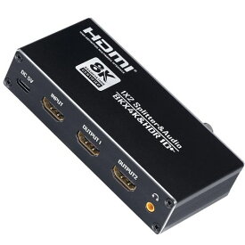 ELEVIEWHDMI音声分離器8K60Hz4K120Hz分配器スプリッター1入力2出力(音声出力:光デジタル3.5mmステレオ)|PS5/NintendoSwitch2などに対応2画面同時出力HDMI2.1音声分離