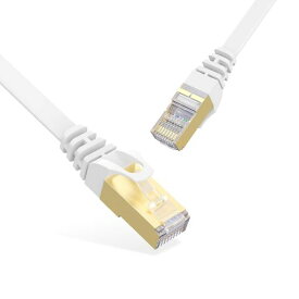 LANケーブル CAT7 カテゴリー7 1M RJ45 イーサネットケーブル ネットコード フラットケーブル やわらかホワイト 爪折れ防止 モデム ルーター PS3 PS4 XBOX等に対応
