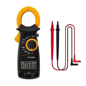 Socpuroデジタルクランプメーター1999カウント600VAC/DC電圧600AAC電流抵抗測定ダイオードテスト活線チェックーデジタルクランプメーター家庭用業務用テストリード付