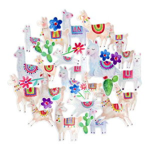 NavyPeony可愛いリャマのシール(31枚入り)-可愛く、耐水性で、長持ち|水筒、ノートパソコン、スクラップブック、日記帳用シール