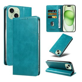 QUEASON【iPhone15用ケース手帳型】マグネット式あいほん15用ケーススタンド機能あいふおん15用スマホケースカード収納アイフォン15用スマホケース耐衝撃落下防止防塵(ライトブルー)