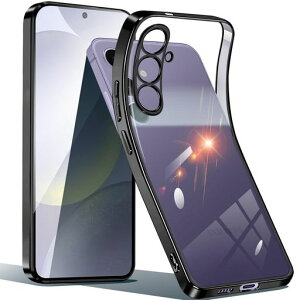 GalaxyS24ケースクリアTPU薄型軽量ギャラクシーS24耐衝撃米軍MIL規格取得滑り止め黄変防止防塵人気携帯カバーワイヤレス充電対応(ブラック)