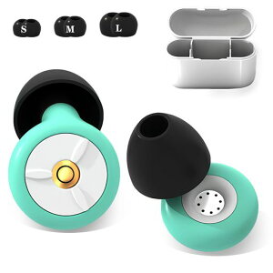 SijiRuge耳栓睡眠用安眠快眠グッズノイズ低減40dB遮音勉強飛行機仕事シリコン耳栓水洗い可能3ペア(S・M・Lサイズx各1セット)-わかくさいろ