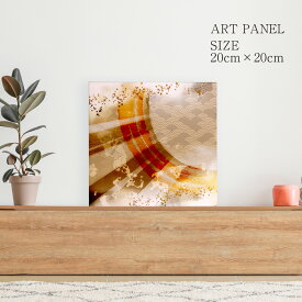 パネル 壁飾り 壁掛け アート アートパネル モダン おしゃれ 和モダン 和 和柄 和風 カラー 和室 デザイン キャンパス インテリア 絵画 ギフト プレゼント 雑貨 飾り 装飾 日本画 襖紙 [ 金月影 W20cm H20cm D2cm ]