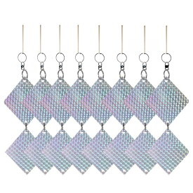 鳥よけ 反射板 鳩よけ カラスよけ 組み立て済み 乱反射 鳥害 家庭菜園 鳥駆除 ベランダ 窓 屋上 鳥対策 鳥のフン ホログラム板 吊り下げ式 (フクロウ)