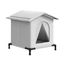 屋外用キャットハウス 野良猫用シェルター 全天候型 防 巣型 犬ベッドテント ガレージ 納屋 庭 屋外 ポーチ, 非上昇,