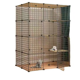 猫ケージ キャットケージ 超大型 猫ケージ 大型猫 おしゃれ 3段 4段 5段 6段ペット用品 お手入れ簡単 多頭飼い 組立簡単 室内飼い (4匹まで飼います【3列4階2列】,ブラック)