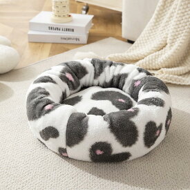 猫ベッド 屋内用 落ち着きのあるドーナツ犬用ベッド 居心地の良いソフト ラウンド 犬の巣 ふわふわぬいぐるみ 猫のベッド 洗濯可能 ドーナツと犬用ベッド ハイサイド ウォーミング ドーナツ ペットベッド ビッグドッグベッドクッション