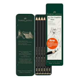 【限定クーポン有! 最大28倍×お買い物マラソン SPU 要エントリー 4/24 20:00 ～ 4/27 09:59】 Faber-Castell ピット グラファイト マット 6硬度 鉛筆セット （2B 4B 6B 8B 10B 12B)