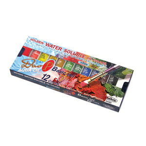 ホルベイン アクアオイルカラー デュオ 油絵の具 (水可溶性) ベーシックセット (5号11色+6号ホワイト)