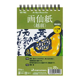 【最大29倍×お買い物マラソン SPU 要エントリー 10/24 20:00 〜 10/27 9:59】 マルマン 絵手紙 機械漉き 画仙紙 (越前) 235g/m2 ツインワイヤ製本 20枚