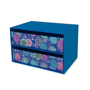 収納箱 スッキリ片付け 卓上チェスト 横長2段 128×181×115mm 菊華 CBC-42-002 クッションゴム付き